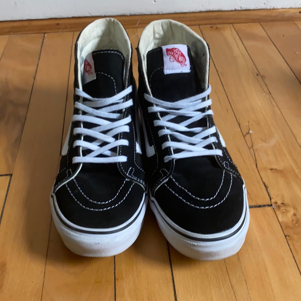 Vans classic hi-tops in black and white